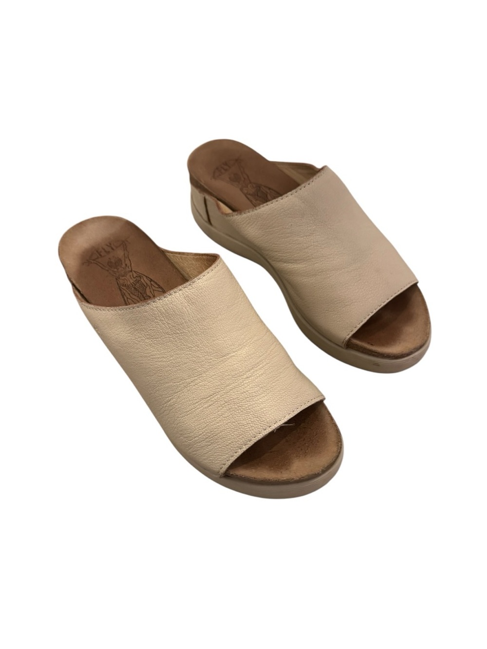 Fly London Wigg672fly wedge mule sandals womens size 7.5-8